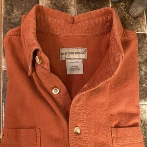 Flannel Work Shirt, Cropped Men's Small, Orange
